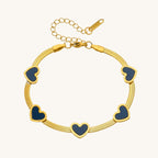 Elegant Heart Multi Pendant Bracelet With Gold Plated Finish - TIRAAYA