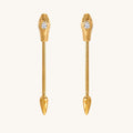 Elegant Snake Tassel Earrings With Zircon And Gold Plated Finish - TIRAAYA