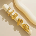 Elegant Geometric Ring In Gold Plated Stainless Steel Finish With Imitation Pearl - TIRAAYA