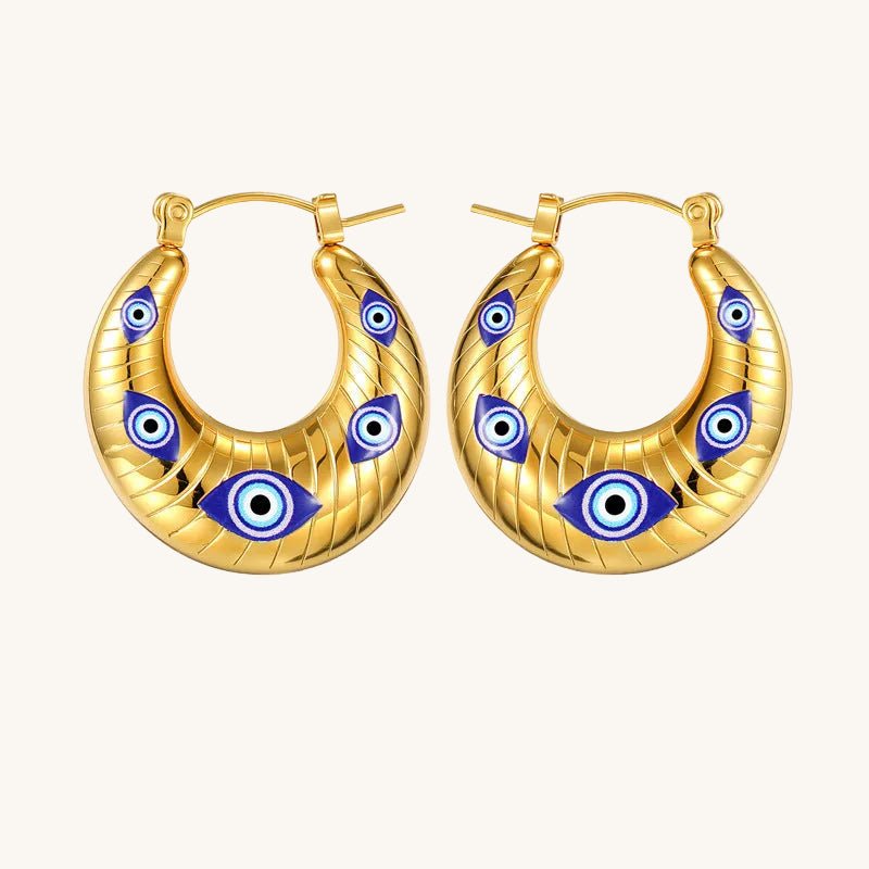 Modern U Shape Eye Design Stainless Steel Earrings For Women - TIRAAYA