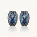 Retro C Shape Earrings With Zircon And Silver Plated Finish - TIRAAYA