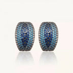 Retro C Shape Earrings With Zircon And Silver Plated Finish - TIRAAYA