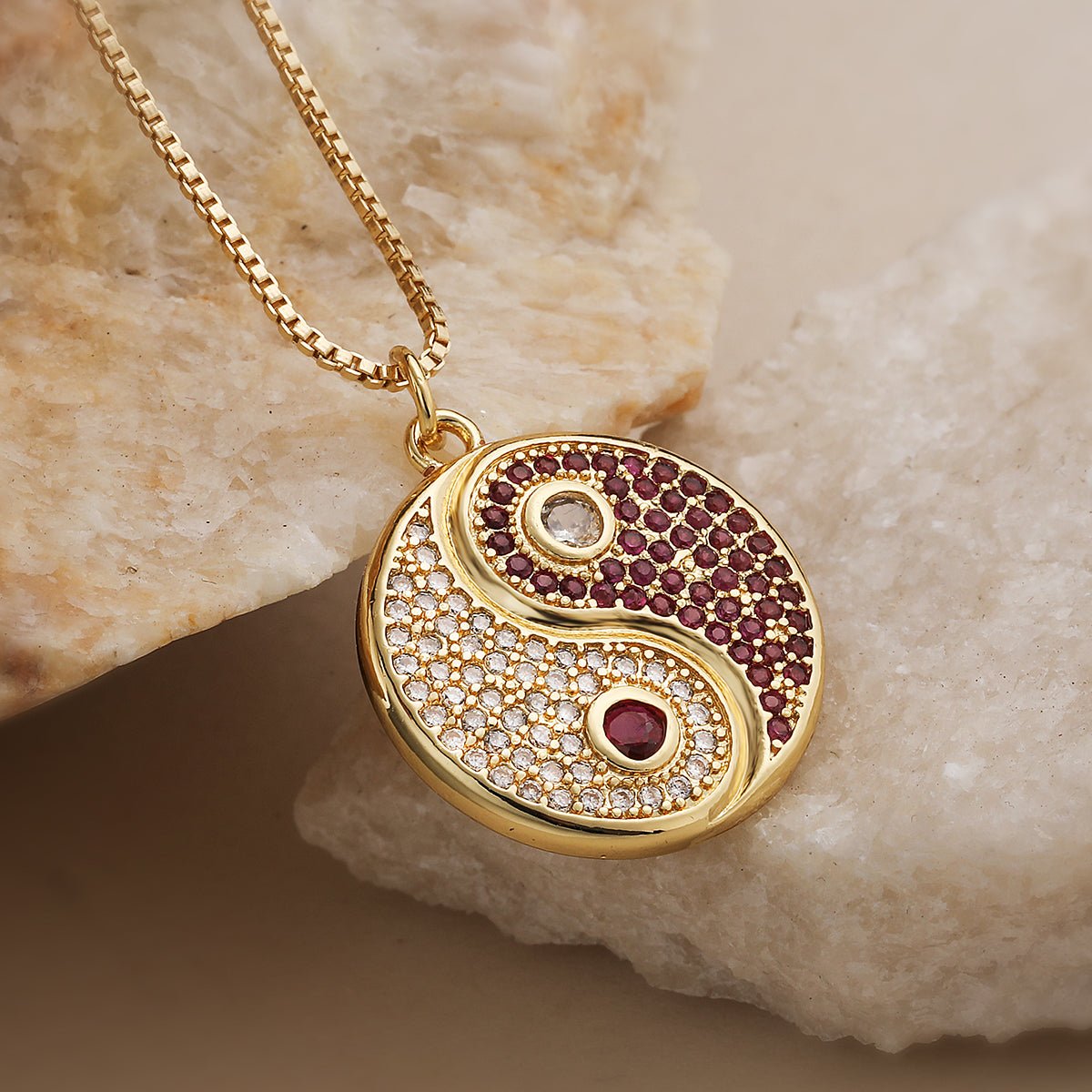 Minimal Geometric Pendant Necklace In Copper For Everyday Style - TIRAAYA