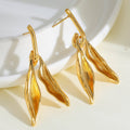 Elegant Wings In Gold Plated Stainless Steel Stud Earrings - TIRAAYA