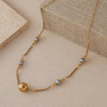 Elegant Beaded Necklace With 18K Gold Plated Stainless Steel Chain - TIRAAYA