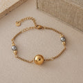 Elegant Beaded Bracelet With 18K Gold Plated Stainless Steel Chain - TIRAAYA