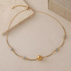 Elegant Beaded Necklace With 18K Gold Plated Stainless Steel Chain - TIRAAYA
