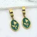 Elegant Two Tone Round Gold Plated Stainless Steel Stud Earrings - TIRAAYA