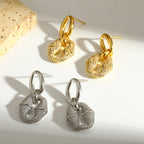 Infinity Oval Stud Earrings With Zircon Gold Plated Finish - TIRAAYA