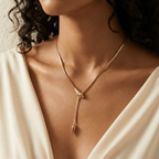 Elegant Snake Pendant Necklace With Zircon And Gold Plated Finish - TIRAAYA