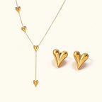 Elegant Heart Design Gold Plated Stainless Steel Jewelry Set - TIRAAYA