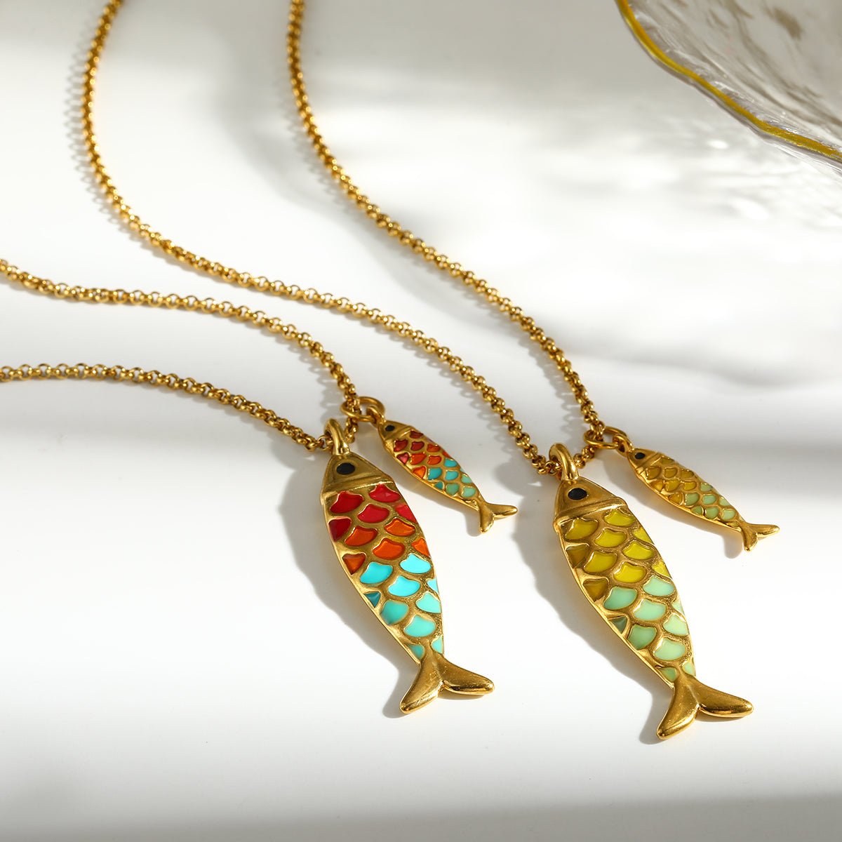 Elegant Fish Pendant Necklace With 18K Gold Plated Finish - TIRAAYA