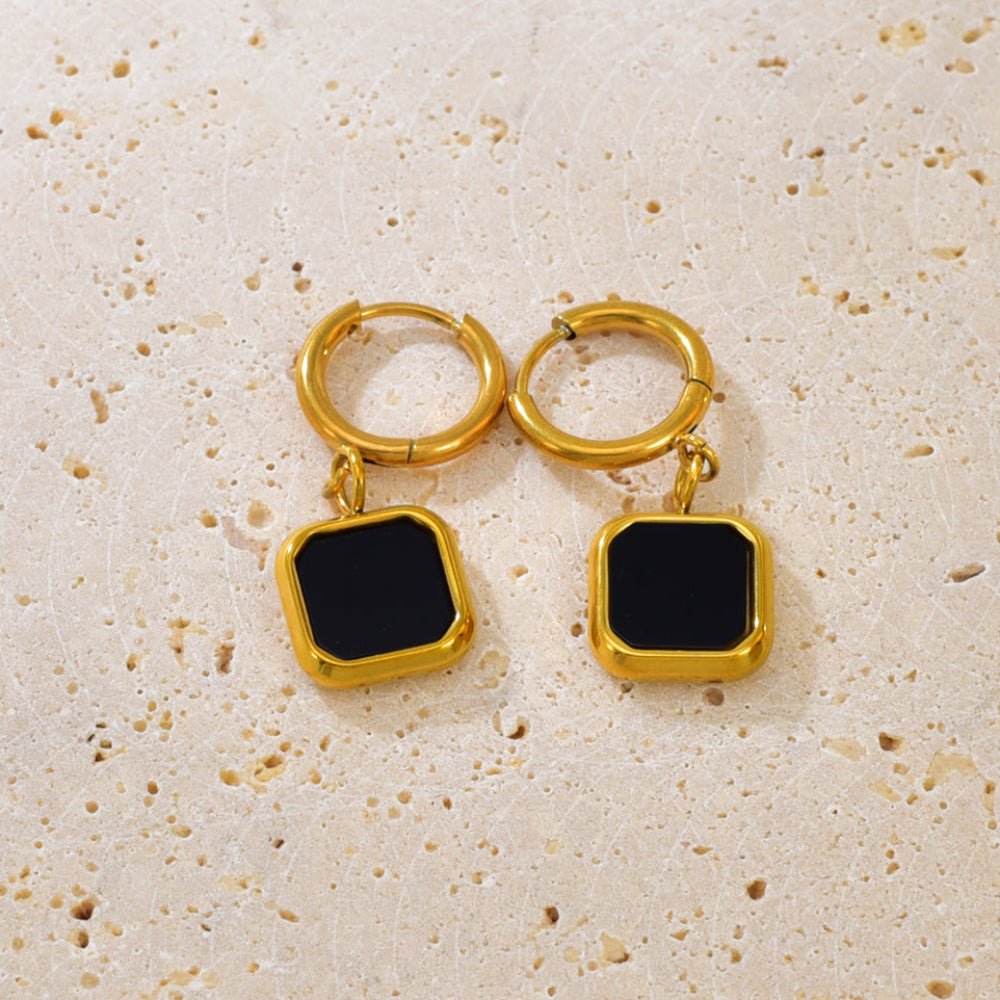 Elegant C Shape Acrylic Gold Plated Stainless Steel Earrings - TIRAAYA