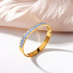 Elegant Geometric Gold Plated Stainless Steel Bangle For Women - TIRAAYA