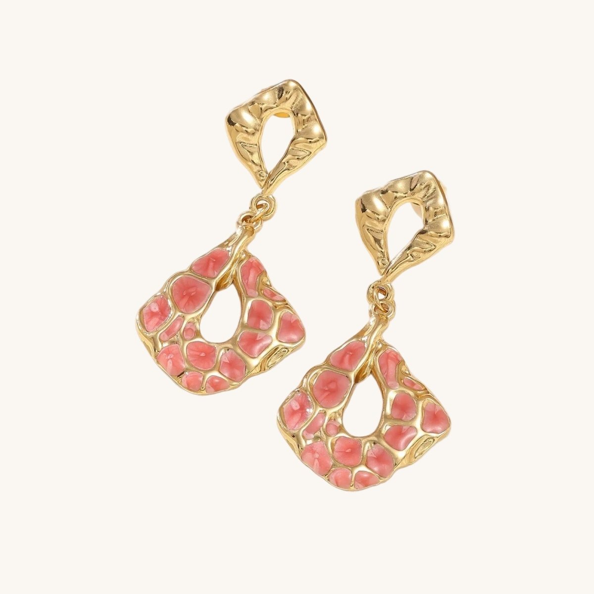 Elegant Geometric Stud Earrings in Stainless Steel With Gold Plated Finish - TIRAAYA