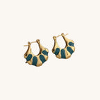 Modern Sector Enamel Gold Plated Stainless Steel Earrings - TIRAAYA