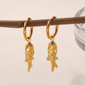 Elegant Fish Earrings In Stainless Steel With 18K Gold Plated Finish - TIRAAYA