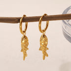 Elegant Fish Earrings In Stainless Steel With 18K Gold Plated Finish - TIRAAYA