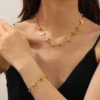 Elegant Butterfly Gold Plated Stainless Steel Necklace - TIRAAYA