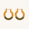 Elegant Geometric Pearl Earrings With Zircon And Gold Plated Finish - TIRAAYA