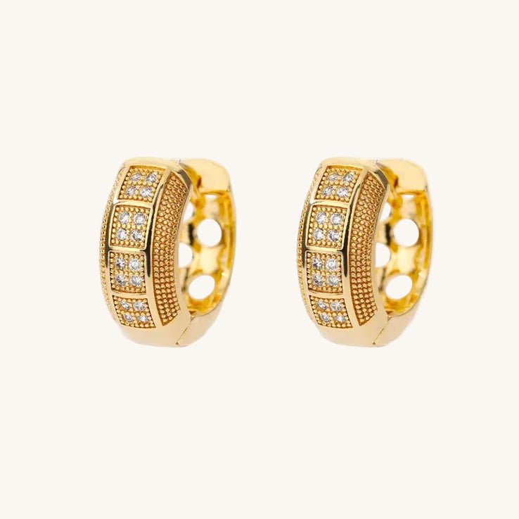 Elegant Heart Shape Earrings With Zircon And Gold Plated Finish - TIRAAYA
