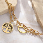 Modern Classic Style Life Tree Stainless Steel Bracelet For Women - TIRAAYA