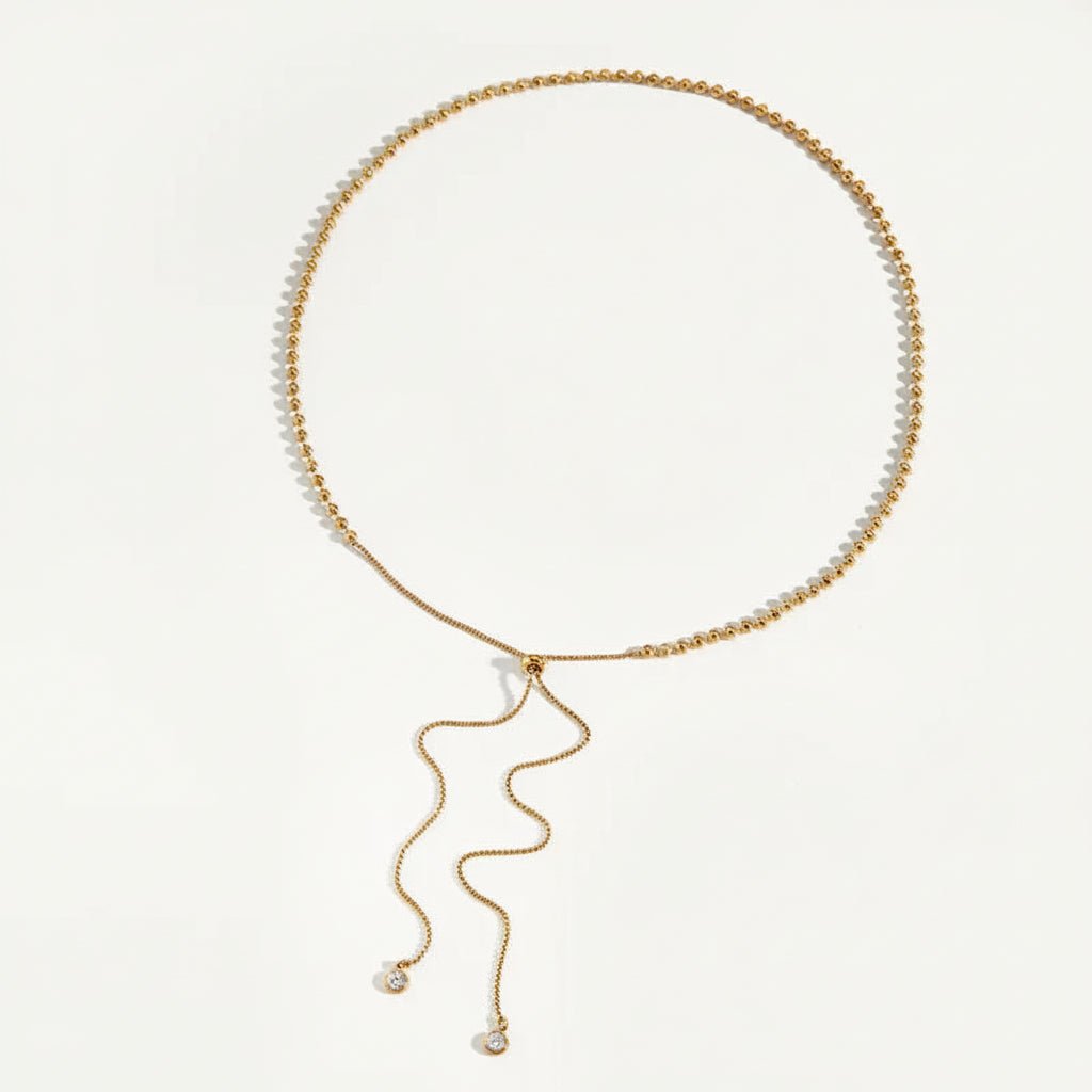 Elegant Round White Gold Plated Stainless Steel Necklace - TIRAAYA