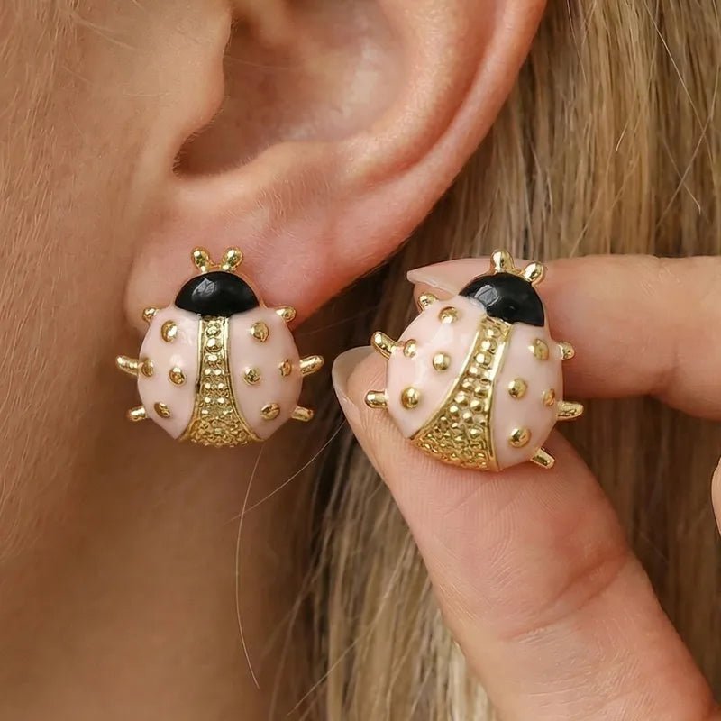 Elegant Colorful Bug Stainless Steel Stud Earrings For Women - TIRAAYA
