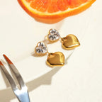 Elegant Heart Shape Gold Plated Stainless Steel Ear Studs - TIRAAYA