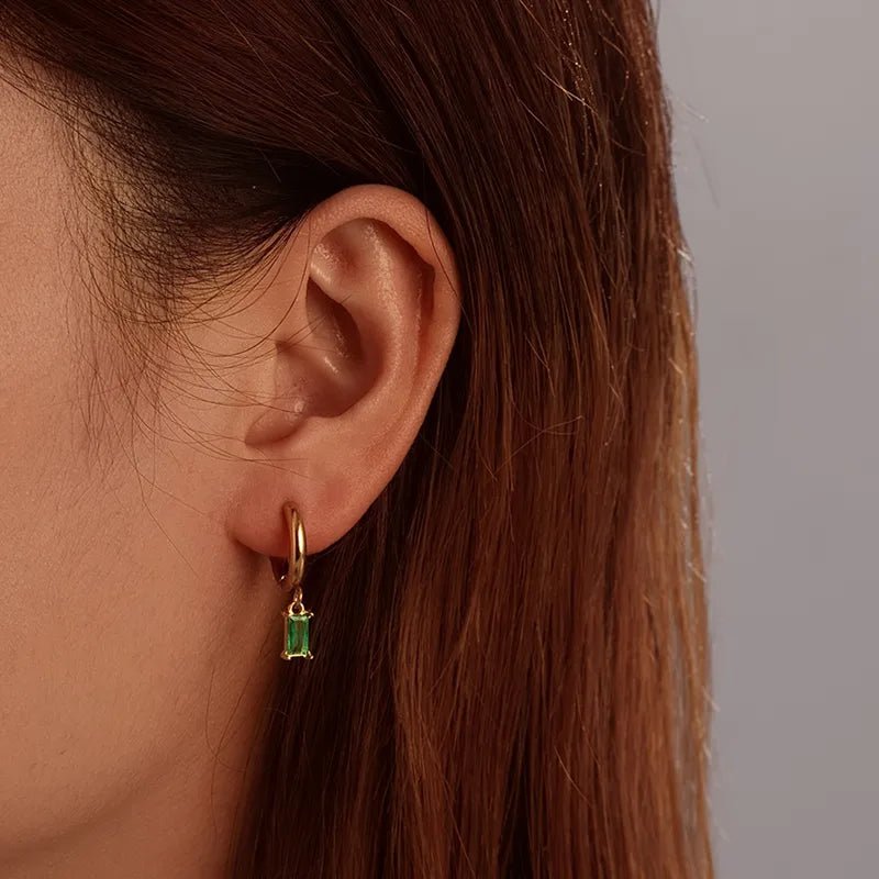 Elegant Green Tassel Drop Stainless Steel Earrings For Women - TIRAAYA