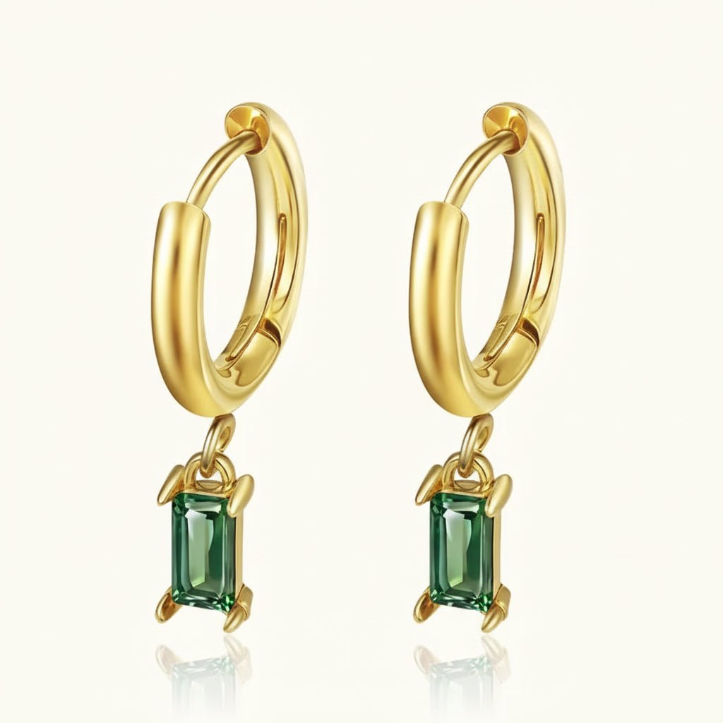 Elegant Green Tassel Drop Stainless Steel Earrings For Women - TIRAAYA