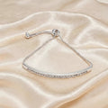 Rose Gold Geometric Rhinestone Bracelet With Gold Plated Alloy Design - TIRAAYA