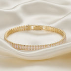 Simple Geometric Bracelet With Gold Plated Copper Finish - TIRAAYA